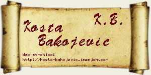 Kosta Bakojević vizit kartica